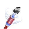 USLION magnetický nabíjecí kabel micro USB, červený, 1m