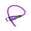 USLION nabíjecí a datový kabel USB-C, fialový, 0.5m