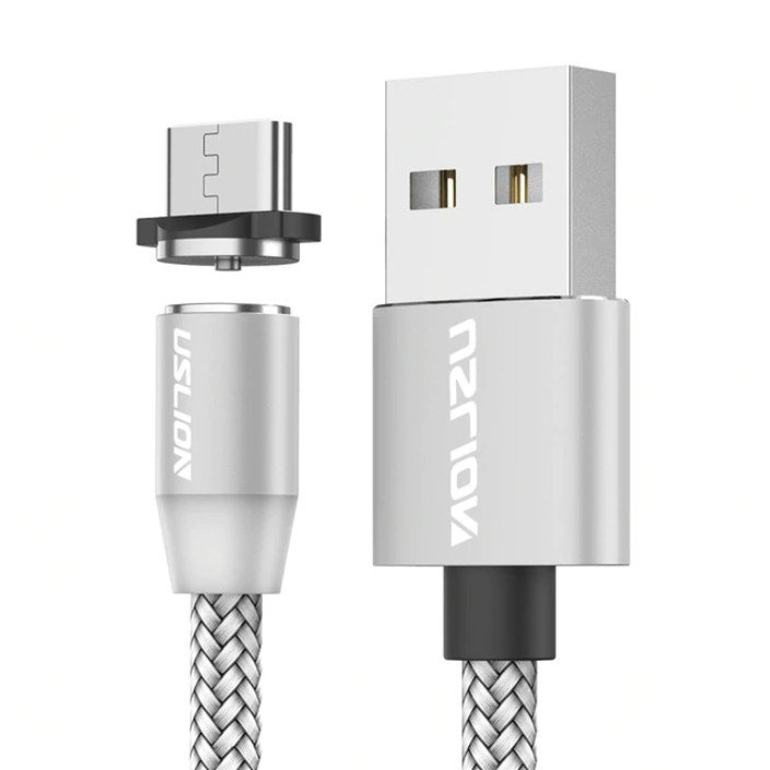 USLION magnetický nabíjecí kabel USB-C, stříbrný, 1m